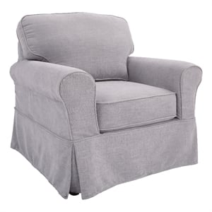 OSP Home Furnishings Ashton Chair with Fog Gray Fabric Slip Cover