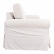 Ashton Loveseat with Ivory Beige Slip Fabric Cover