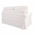 Ashton Loveseat with Ivory Beige Slip Fabric Cover