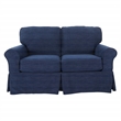 Ashton Loveseat with Navy Blue Fabric Slip Cover