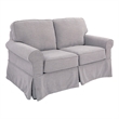 Ashton Loveseat with Fog Gray Fabric Slip Cover