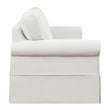 OSP Home Furnishings Ashton Slip Cover Sofa in Ivory White Fabric