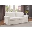 OSP Home Furnishings Ashton Slip Cover Sofa in Ivory White Fabric