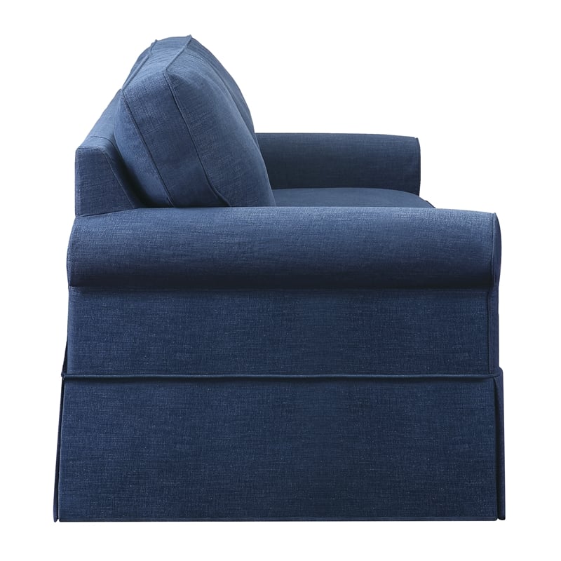 Ashton Slip Cover Sofa in Navy Blue Fabric