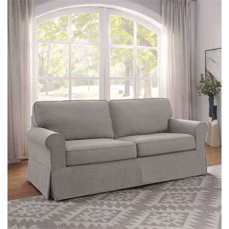 Ashton Slip Cover Sofa in Fog Gray Fabric