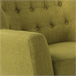 Mill Lane Chair in Green Fabric with Coffee Legs