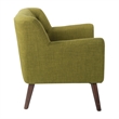 Mill Lane Chair in Green Fabric with Coffee Legs