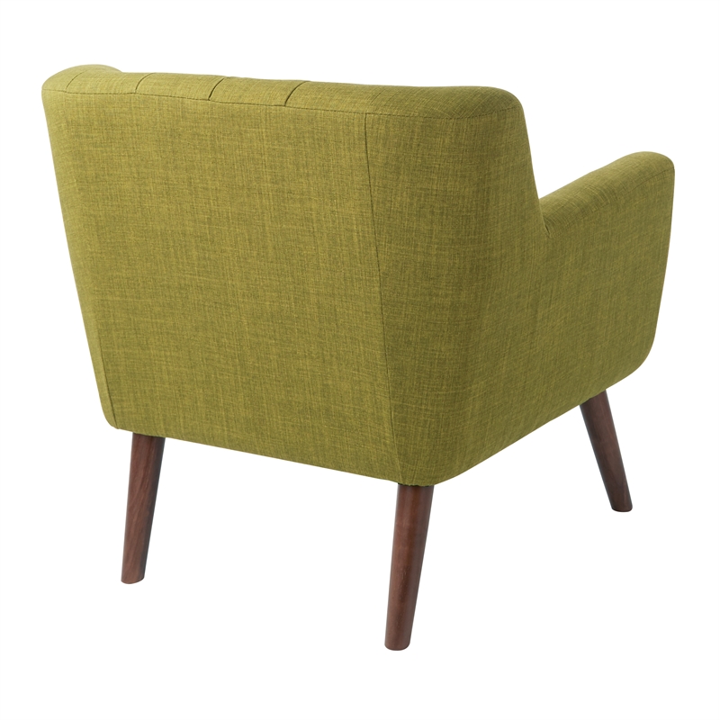 Mill Lane Chair in Green Fabric with Coffee Legs