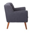 Mill Lane Chair in Navy Blue Fabric with Coffee Legs