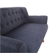 OSP Home Furnishings Mill Lane Loveseat in Navy Blue Fabric with Coffee Legs
