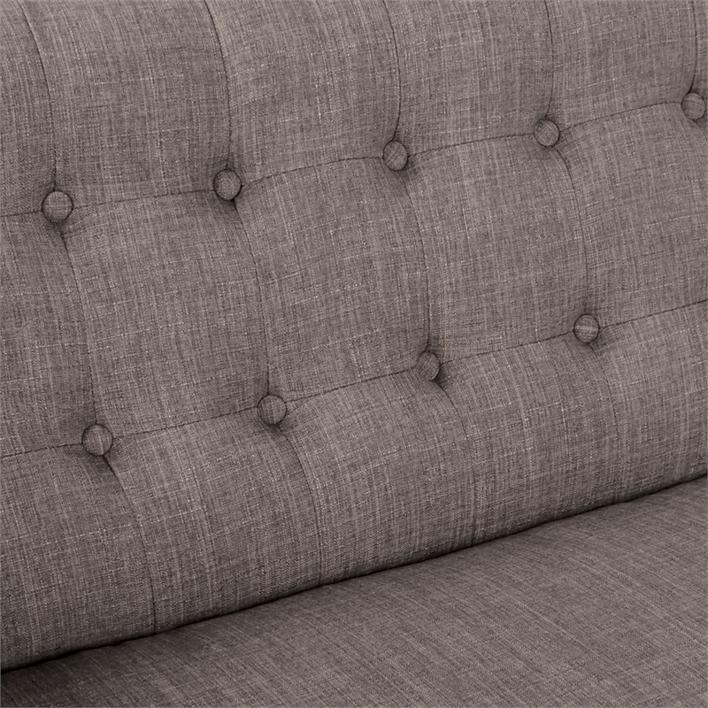 Mill Lane Loveseat in Cement Gray Fabric with Coffee Legs