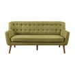 Mill Lane Mid-Century Modern 68 inch Tufted Sofa in Green Fabric