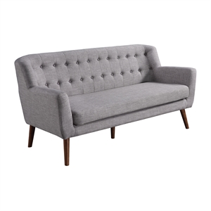 Mill Lane Mid-Century Modern 68 inch Tufted Sofa in Cement Gray Fabric