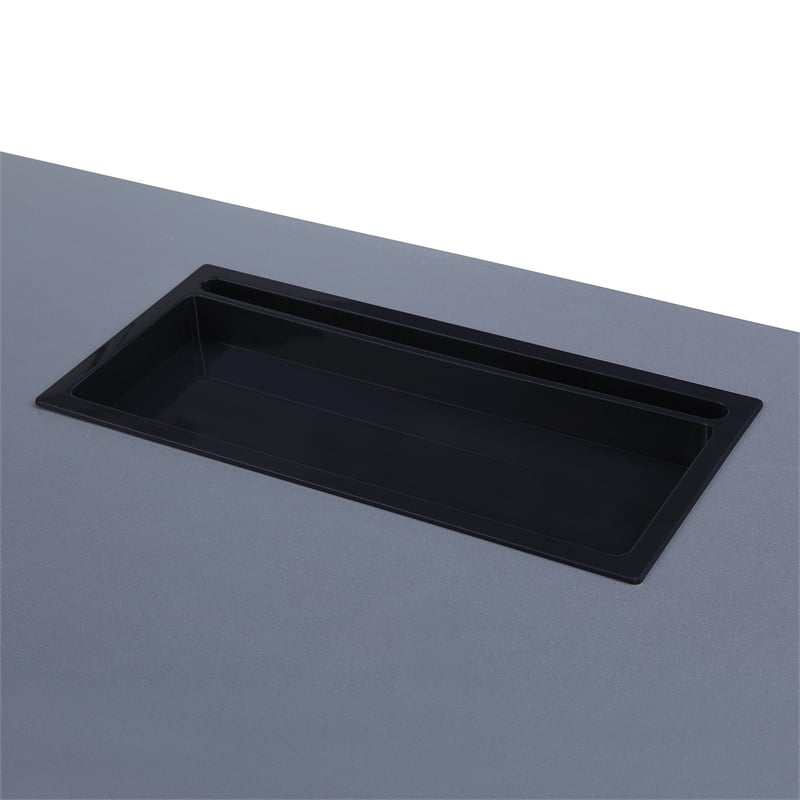 Checkpoint Battlestation L shaped Black Engineered Wood Gaming Desk