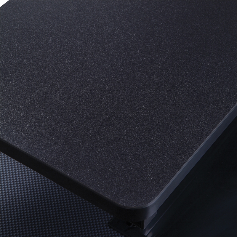 Emulator Battlestation Black Gaming Desk in Engineered Wood with RGB LED Lights