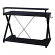 Checkpoint Ghost Battlestation Black and Carbon Gaming Desk with RGB LED Lights