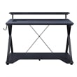 Checkpoint Ghost Battlestation Black and Carbon Gaming Desk with RGB LED Lights