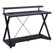 Checkpoint Ghost Battlestation Black and Carbon Gaming Desk with RGB LED Lights