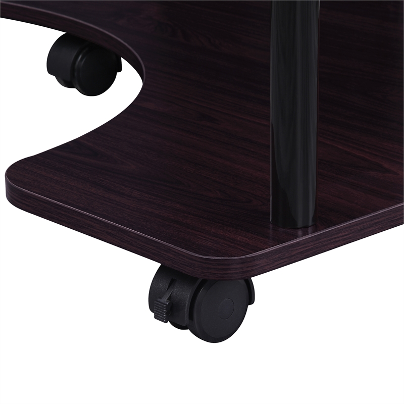 Vision Glass MultiMedia Home Black Office Rolling Desk