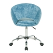 Milo Height Adjustable Home Office Chair in Micro-Fiber Blue Velvet