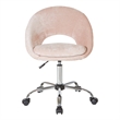 Milo Height Adjustable Home Office Chair in Micro-Fiber Blush Pink Velvet