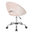 Milo Height Adjustable Home Office Chair in Micro-Fiber Blush Pink Velvet