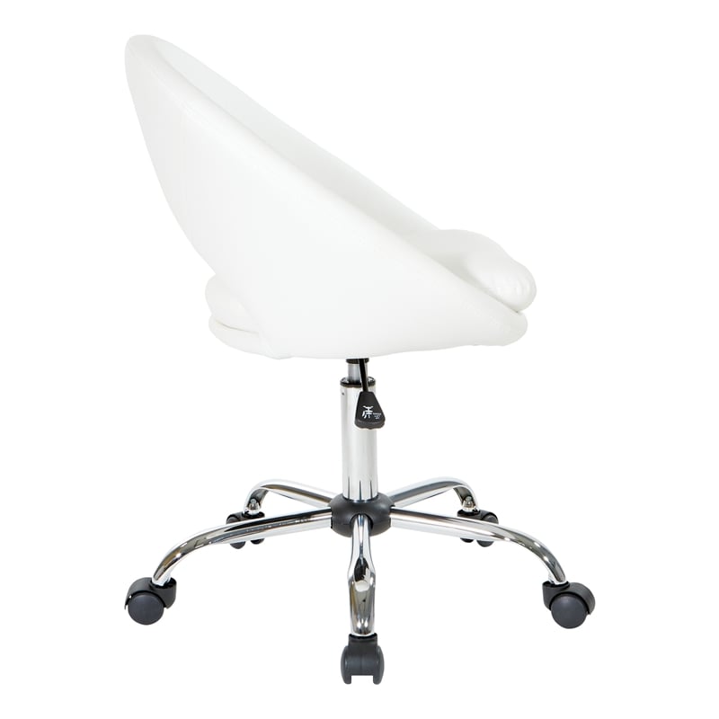 Milo Height Adjustable Home Office Chair in Durable White Faux Leather