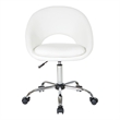 Milo Height Adjustable Home Office Chair in Durable White Faux Leather