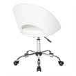 Milo Height Adjustable Home Office Chair in Durable White Faux Leather