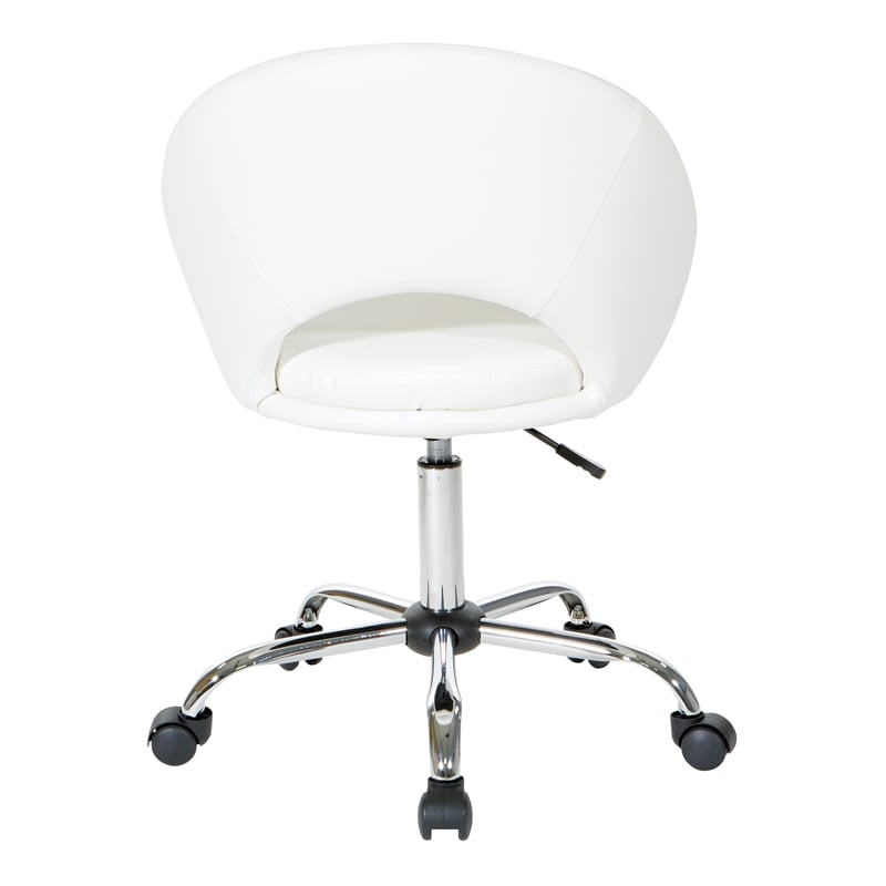 Milo Height Adjustable Home Office Chair in Durable White Faux Leather