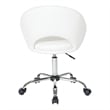 Milo Height Adjustable Home Office Chair in Durable White Faux Leather