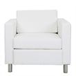 Atlantic chair with Single Charging Station in Dillon Snow White Fabric