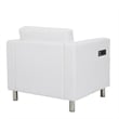 Atlantic chair with Single Charging Station in Dillon Snow White Fabric