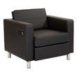 Atlantic chair with Single Charging Station in Dillon Black Fabric