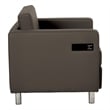 Atlantic chair with Single Charging Station in Dillon Graphite Brown Fabric