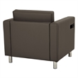 Atlantic chair with Single Charging Station in Dillon Graphite Brown Fabric