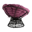 Papasan Chair with Purple cushion and Gray Wicker Resin Frame