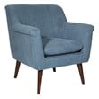 Dane Accent Chair in Blue Steel fabric with a Dark Coffee Finish Legs