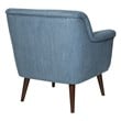 Dane Accent Chair in Blue Steel fabric with a Dark Coffee Finish Legs