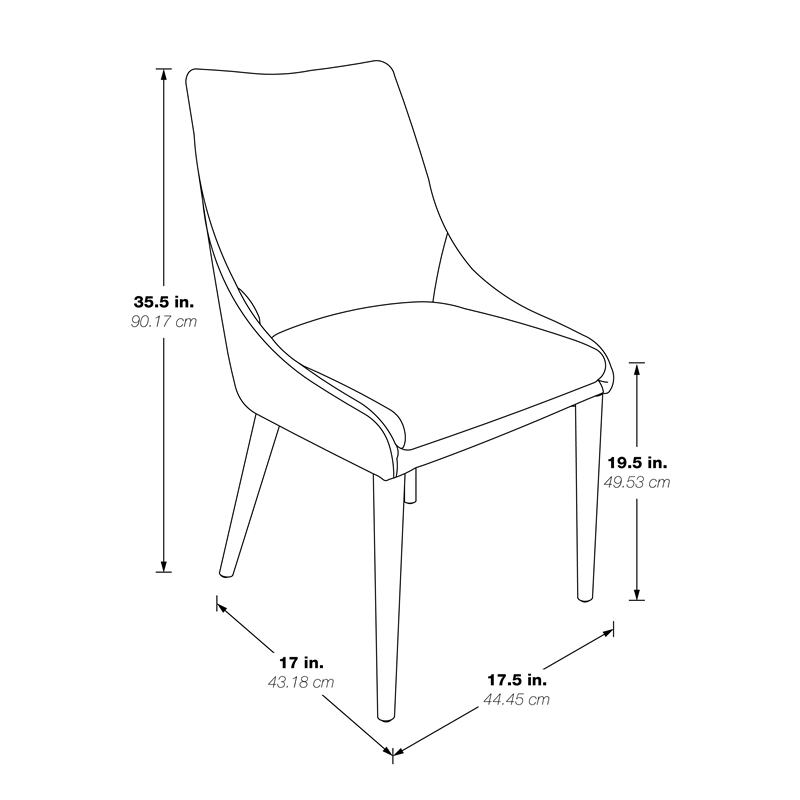 Palmer Mid-Century Modern Fabric Dining Accent Chair in Navy Blue Fabric 2 Pack