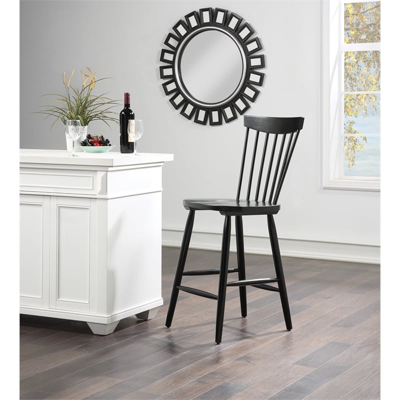 Eagle Ridge Counter Wood Stool in Black Finish