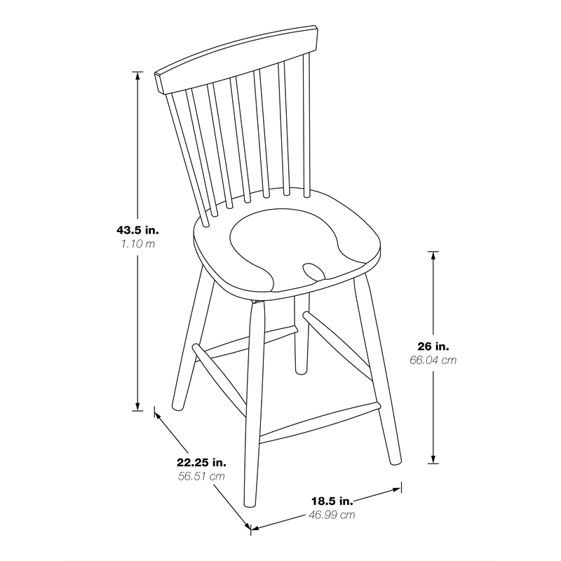 Eagle Ridge Counter Wood Stool in Black Finish