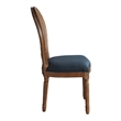 Stella Oval Wood Back Chair in Azure Blue Fabric