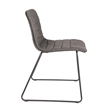 Halo Stacking Chair in Charcoal Gray Faux Leather with Black Base 2 Pack
