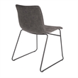 Halo Stacking Chair in Charcoal Gray Faux Leather with Black Base 2 Pack