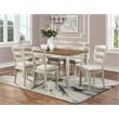 West Lake 7 pc Wood Dining Table Set Tobacco Finish Top and Cream Base
