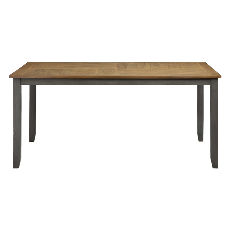 West Lake 7 PC Wood Dining Table Set Antique Finish Natural Top and Gray Base