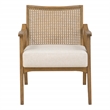 Alania Armchair in Linen Beige Fabric Coastal Wash Finish