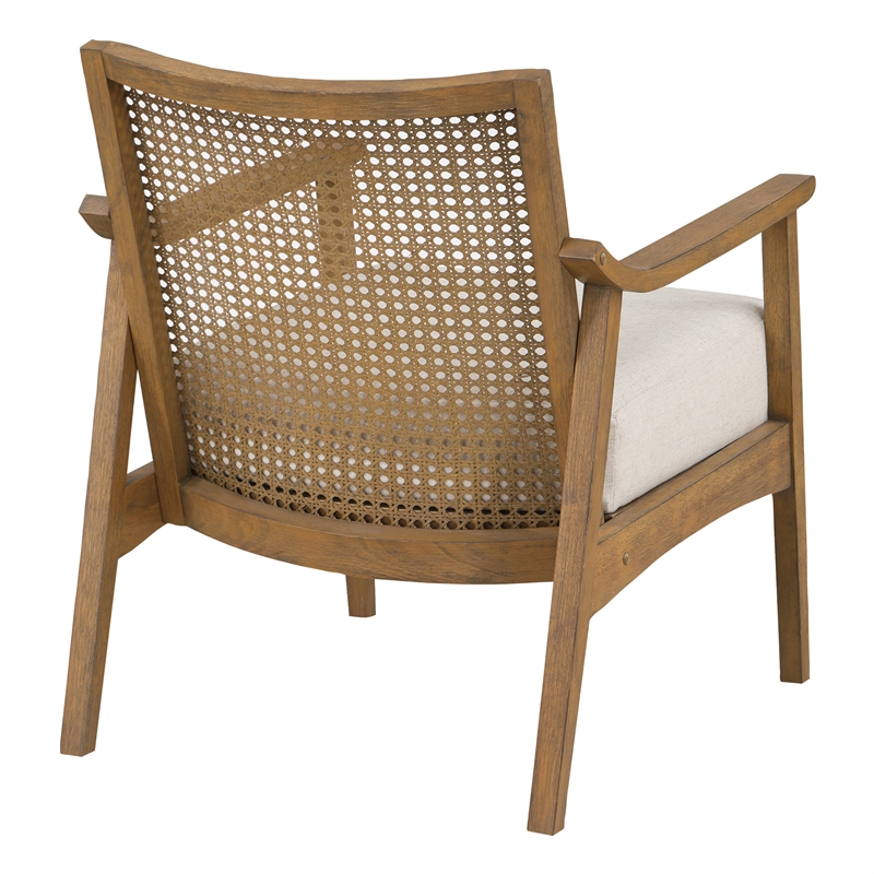 Alania Armchair in Linen Beige Fabric Coastal Wash Finish