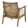 Alania Armchair in Linen Beige Fabric Coastal Wash Finish